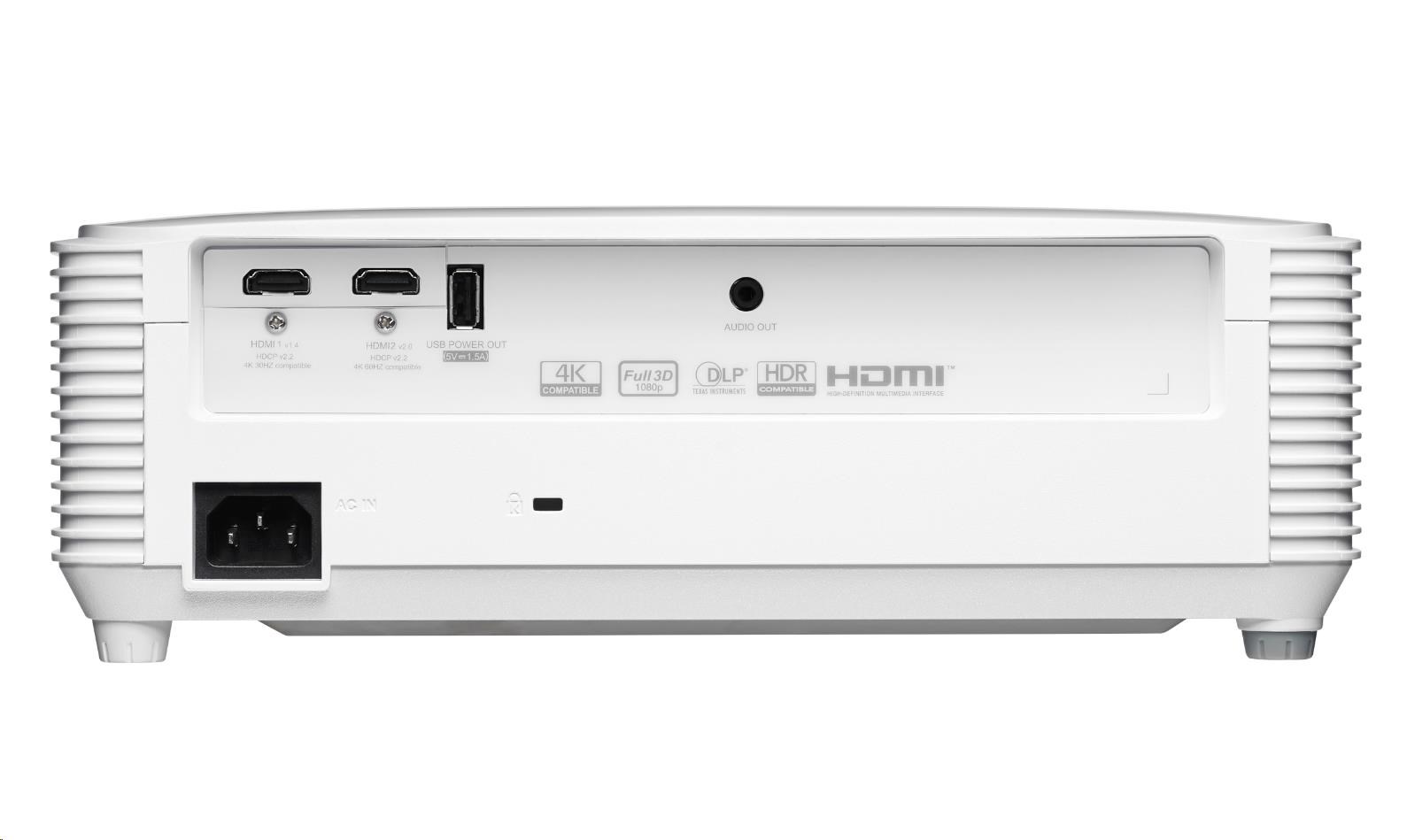 Optoma projektor HD30LV (DLP, FULL 3D, FULL HD, 4500 ANSI, 2xHDMI, USB-A power, repro 1x3W)4 