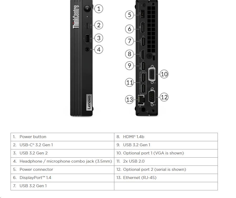 LENOVO PC ThinkCentre M75q Gen 2 - Ryzen™ 5 5600GE, 8GB, 256SSD, HDMI, DP, Int. AMD Radeon, W11P, 3Y Onsite3 