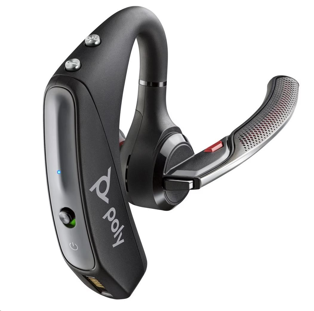 Poly Voyager 5200 UC bluetooth headset,  BT700 USB-A adaptér,  nabíjecí pouzdro0 