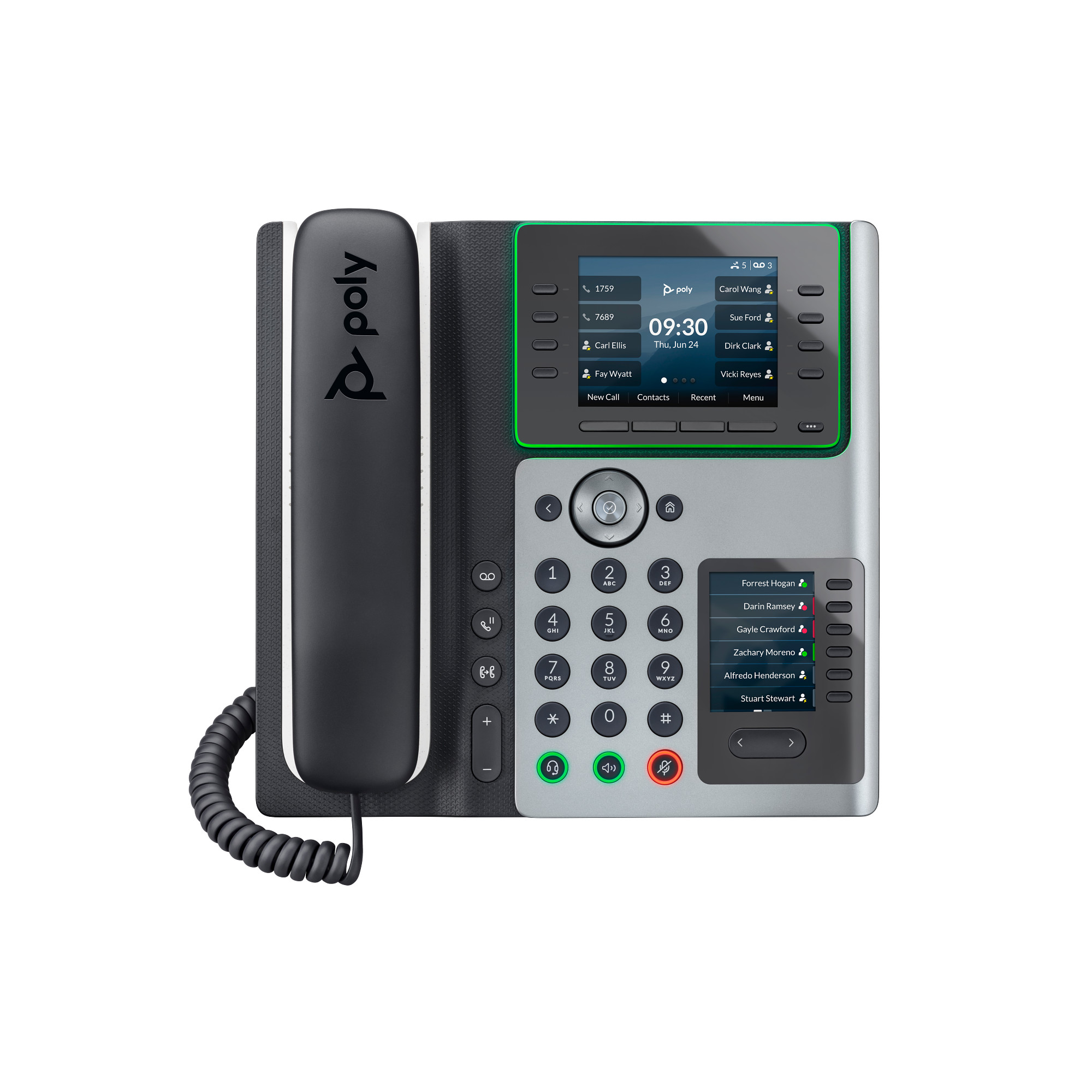 Poly Edge E400 IP Phone and PoE-enabled0 