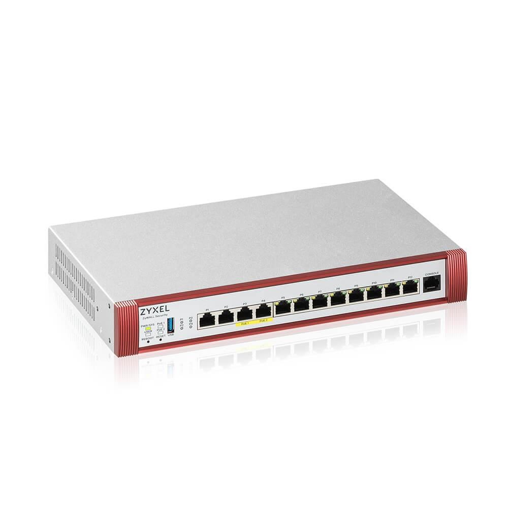 Zyxel USG FLEX500 H Series,  User-definable ports with 2*2.5G,  2*2.5G( PoE+) & 8*1G,  1*USB (device only)3 