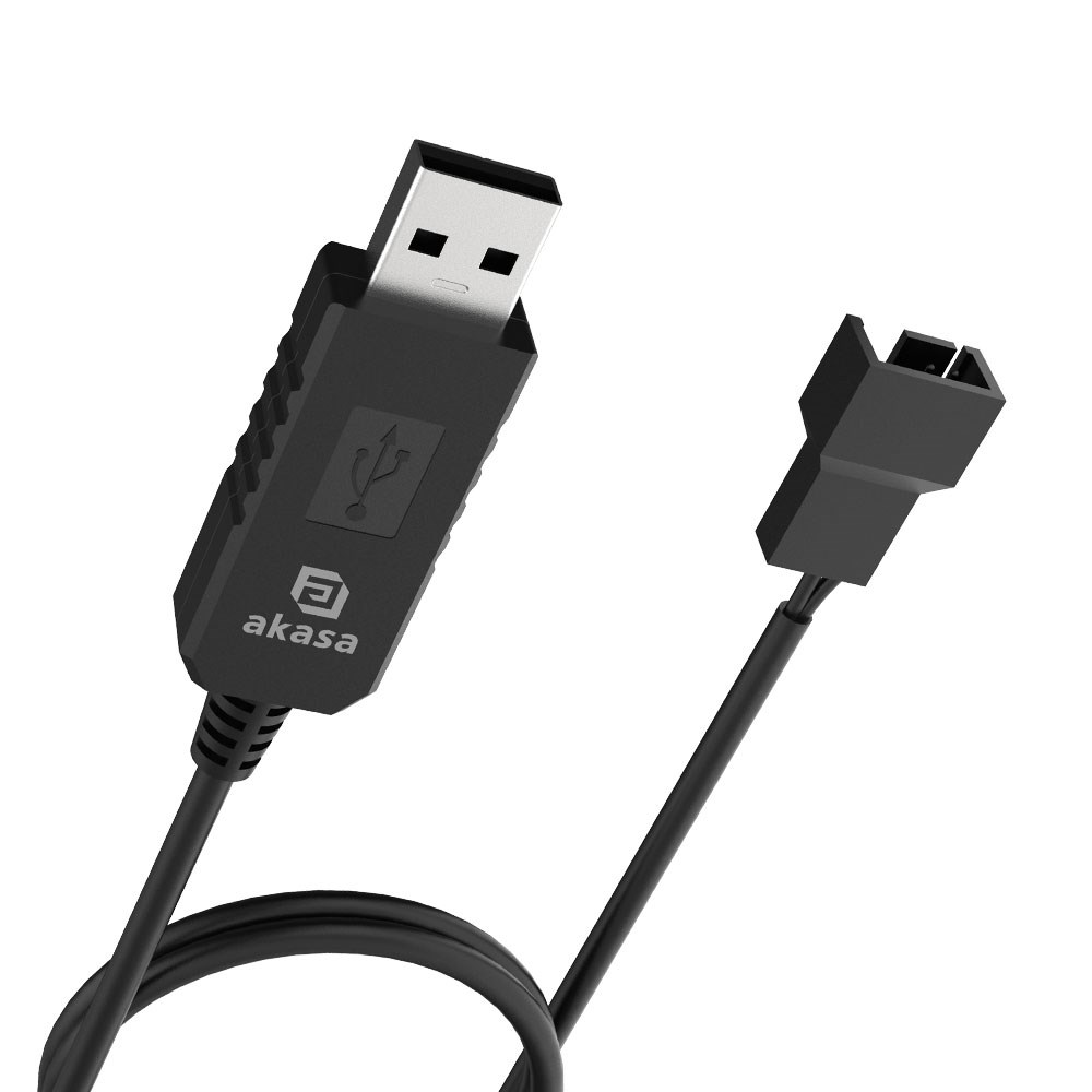 AKASA kabel USB na 3-pin /  4-pin,  5V na 12V adaptér pro ventilátory,  60 cm0 