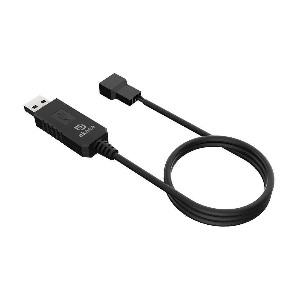 AKASA kabel USB na 3-pin /  4-pin,  5V na 12V adaptér pro ventilátory,  60 cm1 