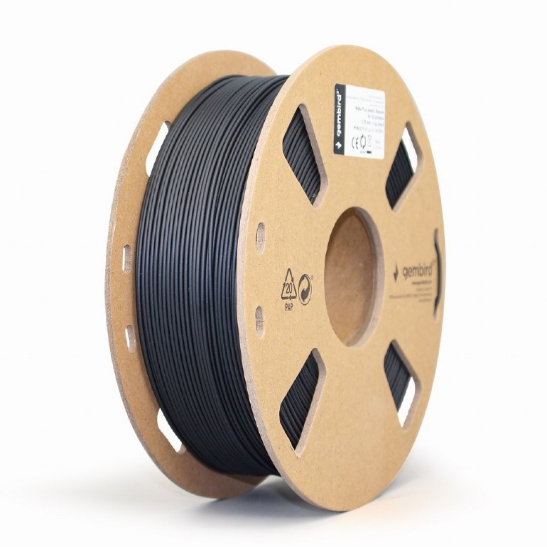 GEMBIRD Tisková struna (filament) PLA MATTE,  1, 75mm,  1kg,  černá0 