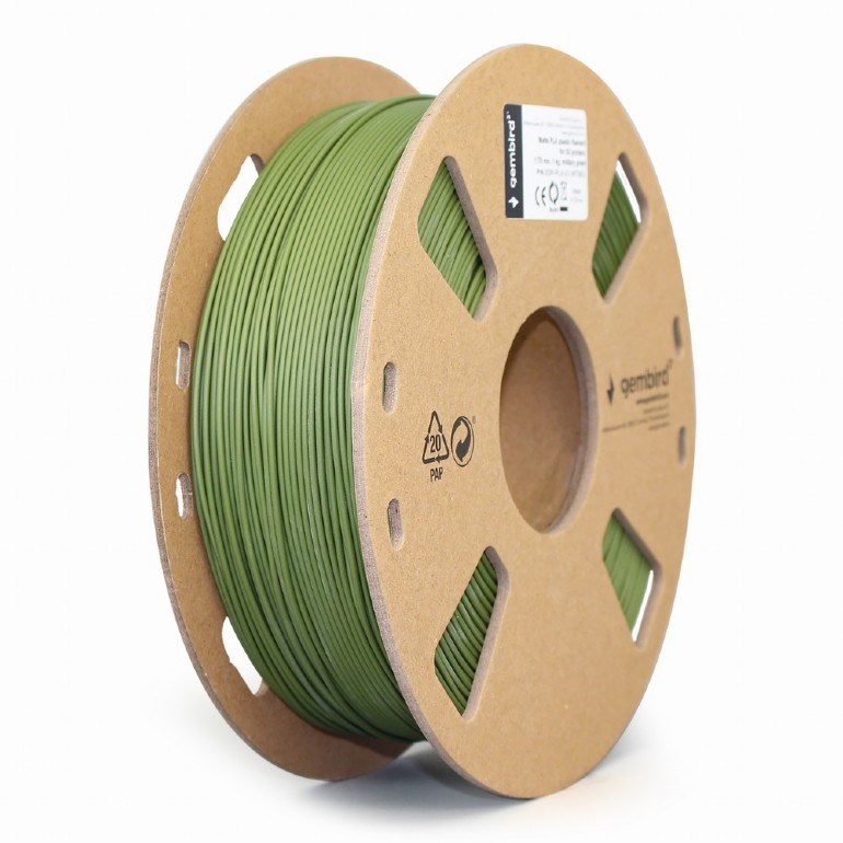 GEMBIRD Tisková struna (filament) PLA MATTE, 1,75mm, 1kg, zelená0 