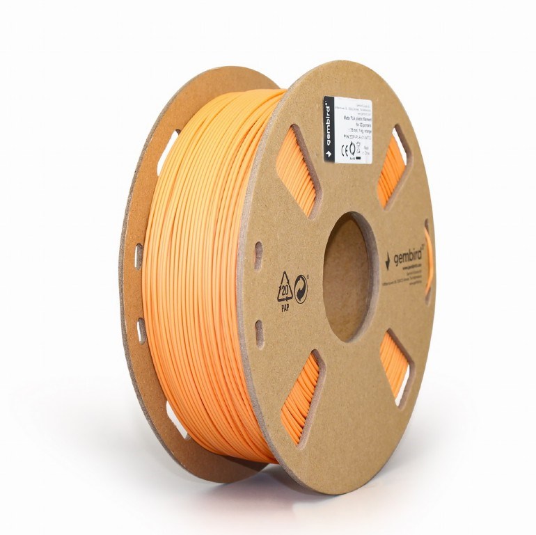 GEMBIRD Tisková struna (filament) PLA MATTE, 1,75mm, 1kg, oranžová0 