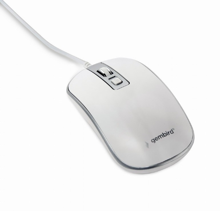 GEMBIRD myš MUS-4B-06-WS, drátová, optická, USB, bílá/stříbrná1 