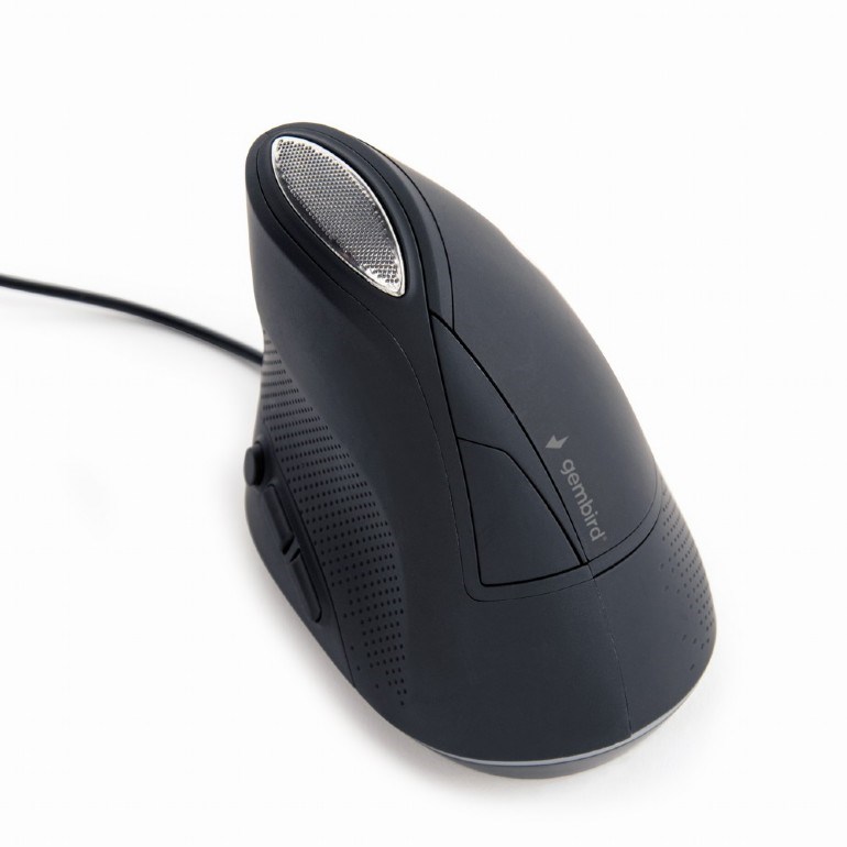 GEMBIRD myš MUS-ERGO-03,  Vertikální - Ergonomická,  drátová USB,  podsvícená,  šedá1 
