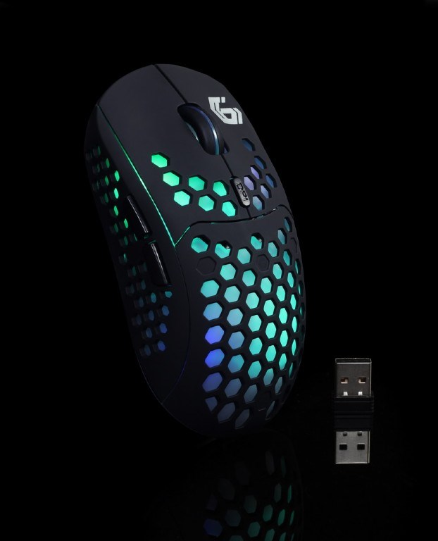 GEMBIRD myš RAGNAR WRX500,  černá,  bezdrátová,  podsvícená,  1600DPI,  USB nano receiver1 