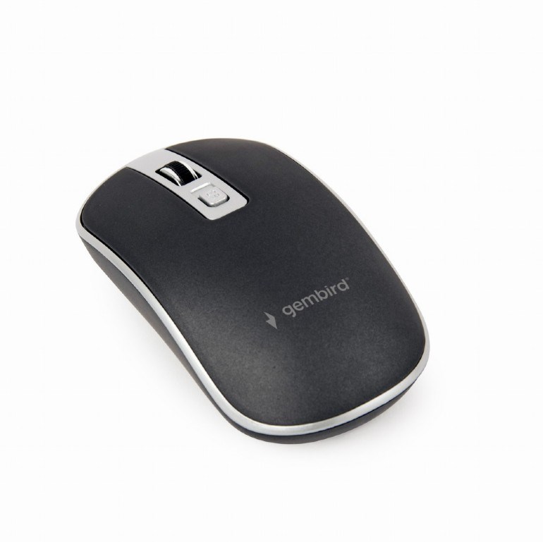 GEMBIRD myš MUSW-4B-06,  černo-stříbrná,  bezdrátová,  USB nano receiver1 
