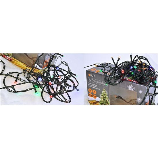 Solight LED venkovní vánoční řetěz,  200 LED,  20m,  přívod 5m,  8 funkcí,  časovač,  IP44,  vícebarevný5 