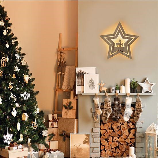 Solight LED nástěnná dekorace vánoční hvězda,  24x LED,  2x AA2 