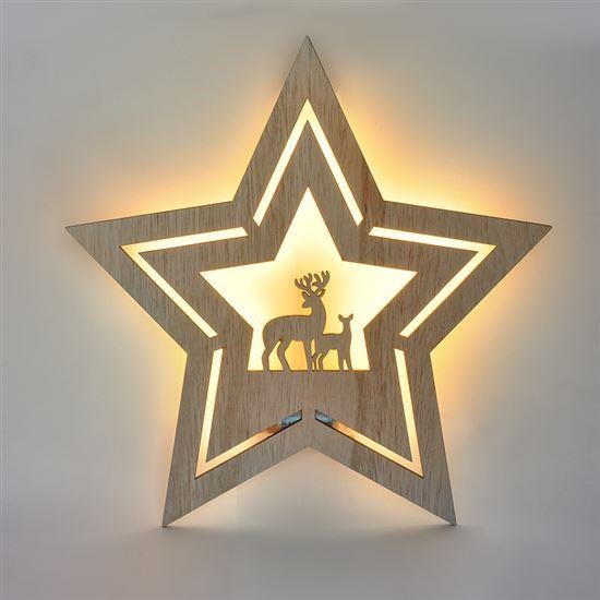 Solight LED nástěnná dekorace vánoční hvězda,  24x LED,  2x AA4 