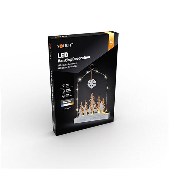 Solight LED závěsná dekorace - les s jeleny,  14x LED,  2x AA6 