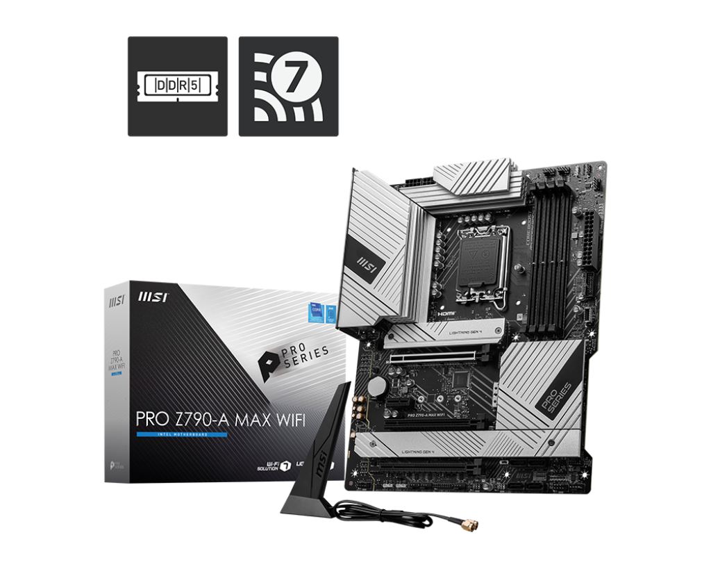 MSI MB Sc LGA1700 PRO Z790-A MAX WIFI,  Intel Z790,  4xDDR5,  1xDP,  1xHDMI,  WI-FI1 