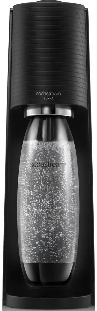 SodaStream Terra Black výrobník sody,  mechanický,  1l láhev SodaStream Fuse,  bombička s CO2,  černý0 