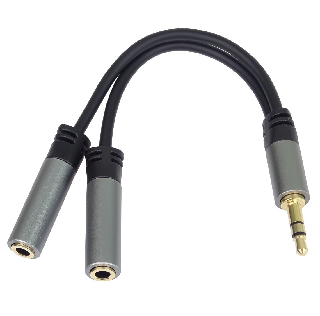 PremiumCord rozdvojka HQ 3, 5mm Jack Male - 2x Jack Female 15cm0 