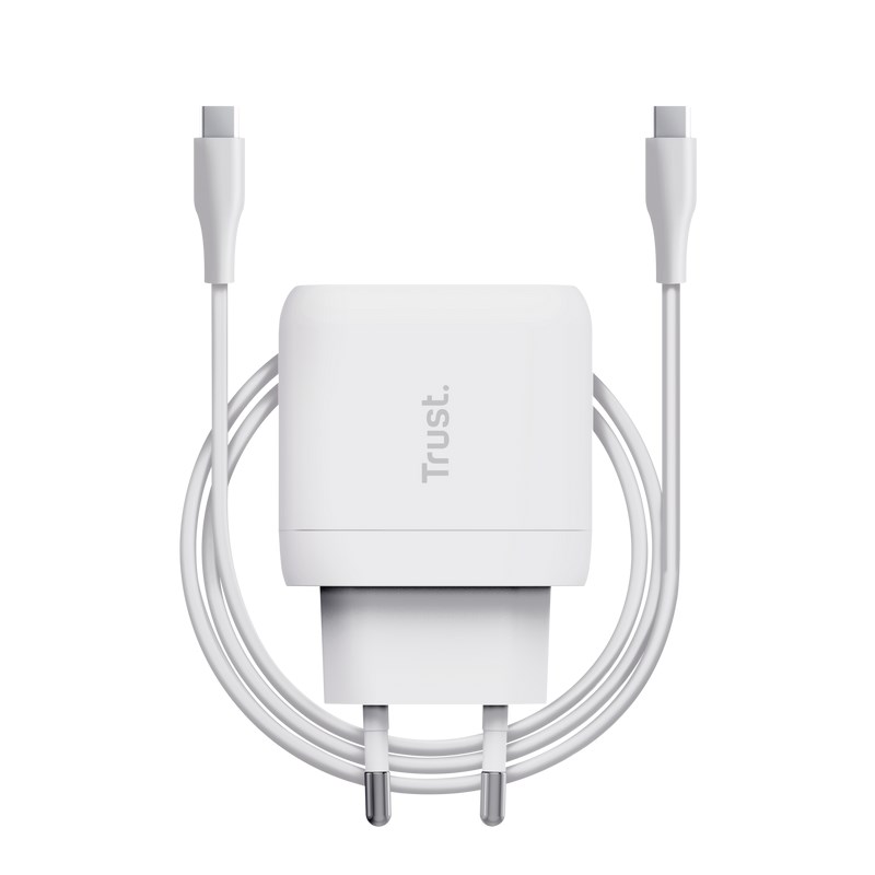 TRUST nabíječka 45W Maxo,  USB-C,  Nabíječka do zdi,  2m USB-C kabel,  bílá3 