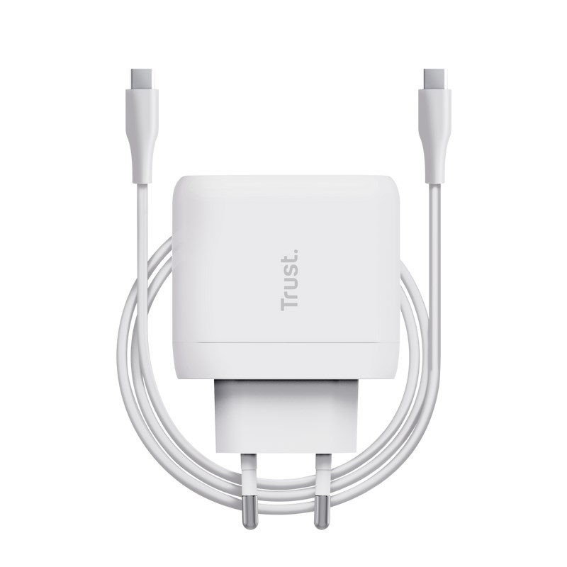 TRUST nabíječka 65W Maxo,  USB-C,  Nabíječka do zdi,  2m USB-C kabel,  bílá3 