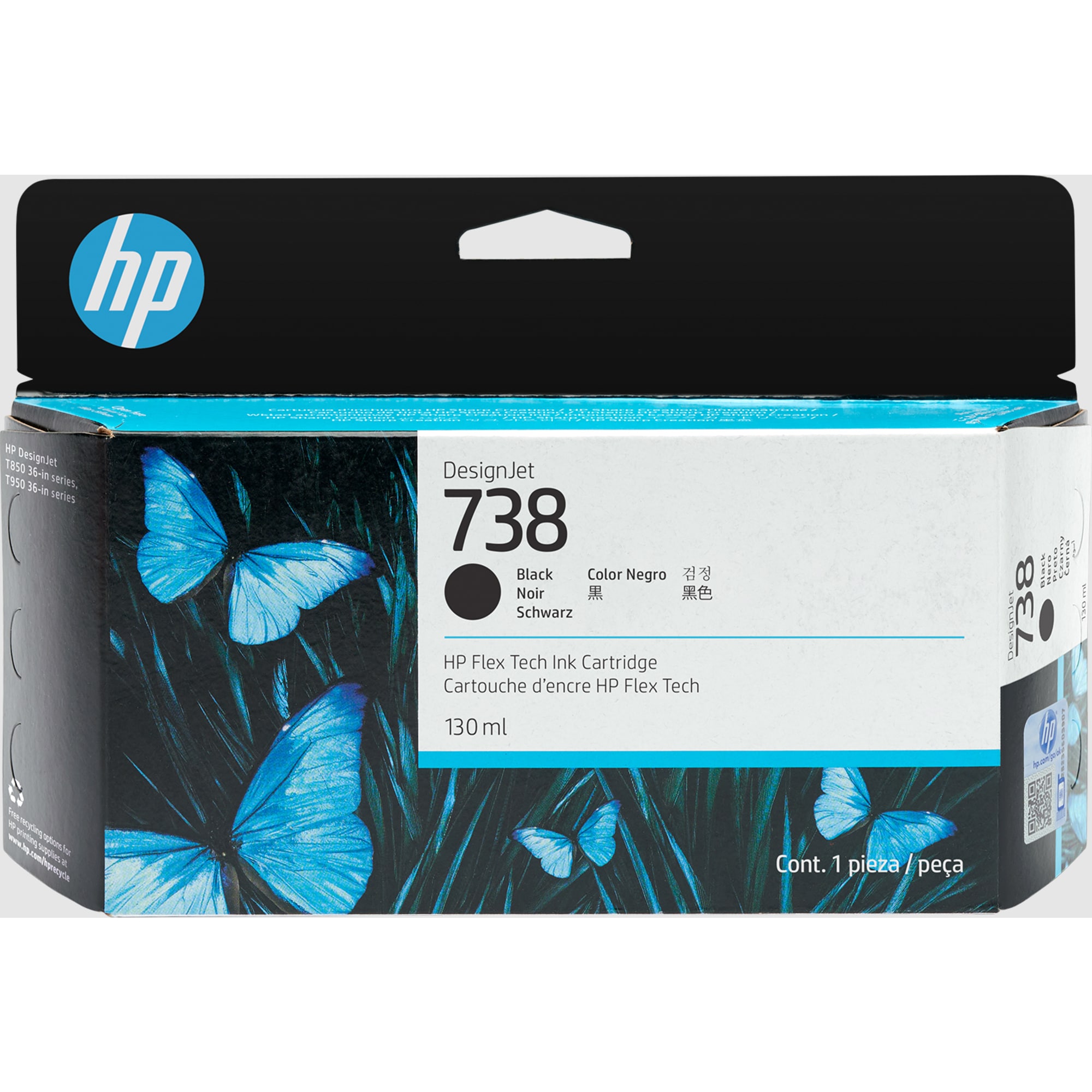 HP 738 130-ml Black DesignJet Ink Cartridge0 