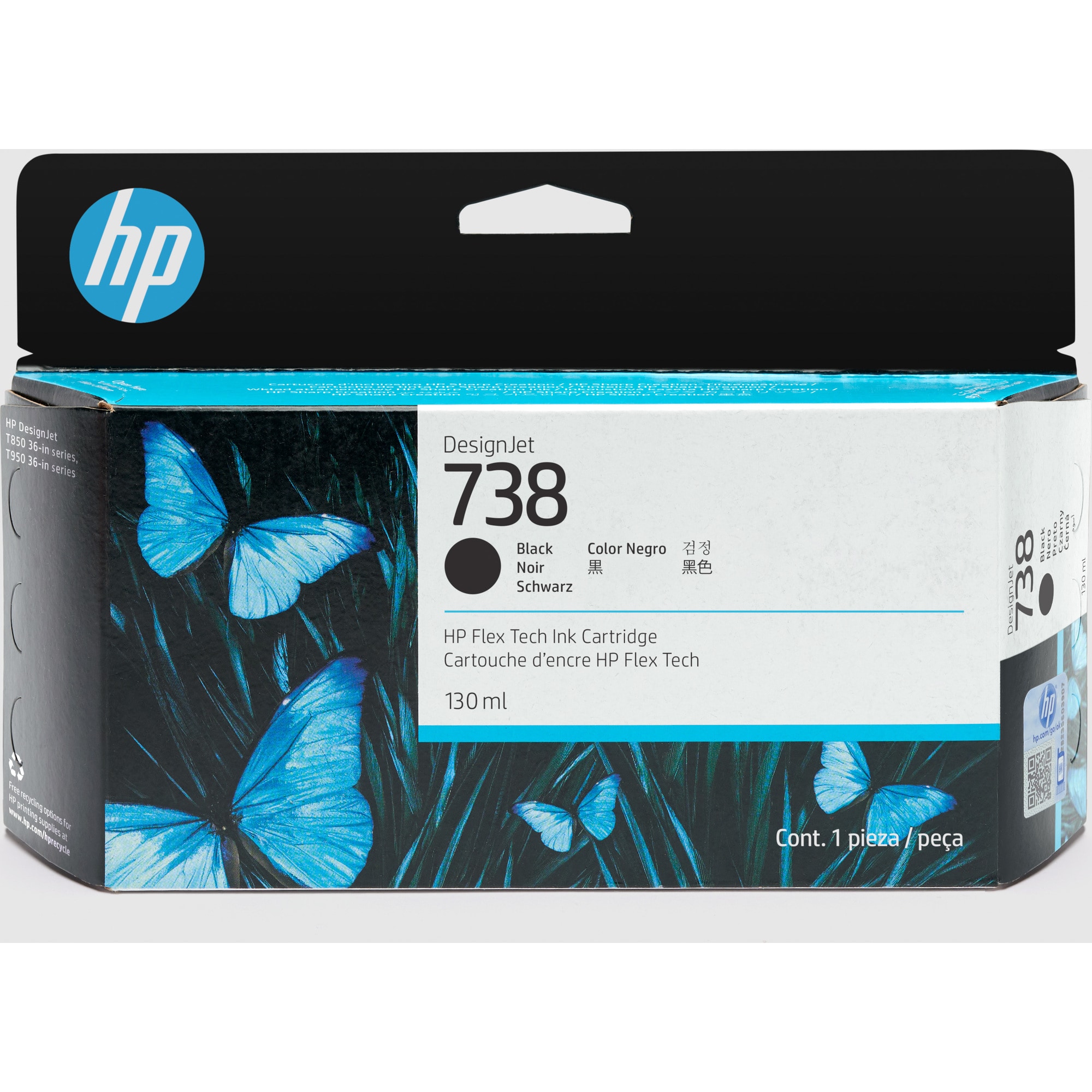 HP 738 130-ml Black DesignJet Ink Cartridge3 