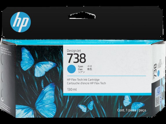 HP 738 130-ml Cyan DesignJet Ink Cartridge0 