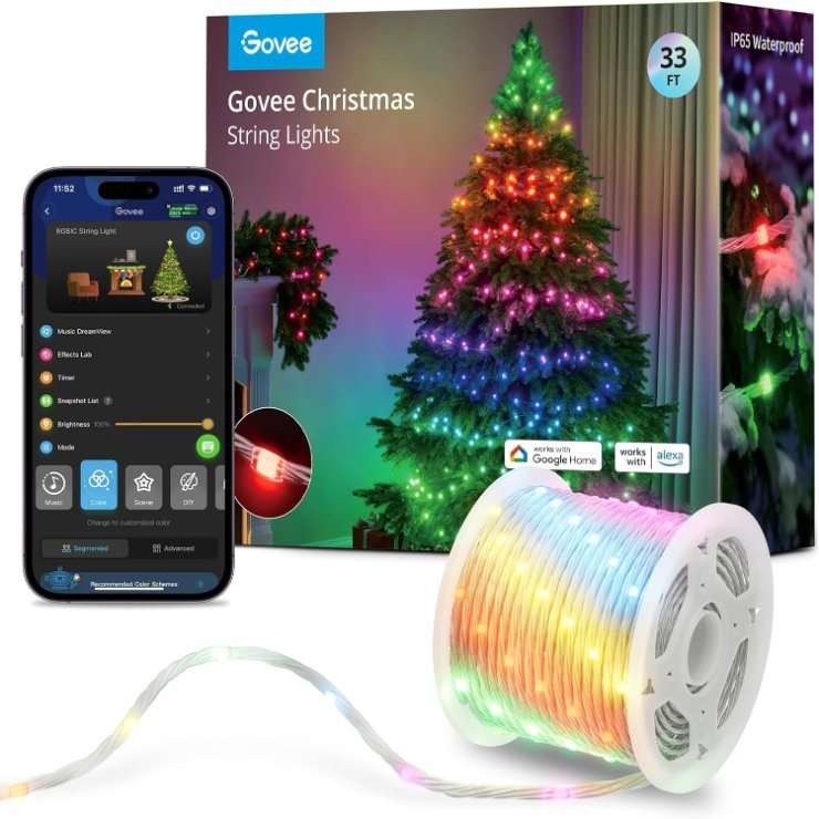 Govee LED RGBIC osvětlení pro vánoční stromek 10m0 