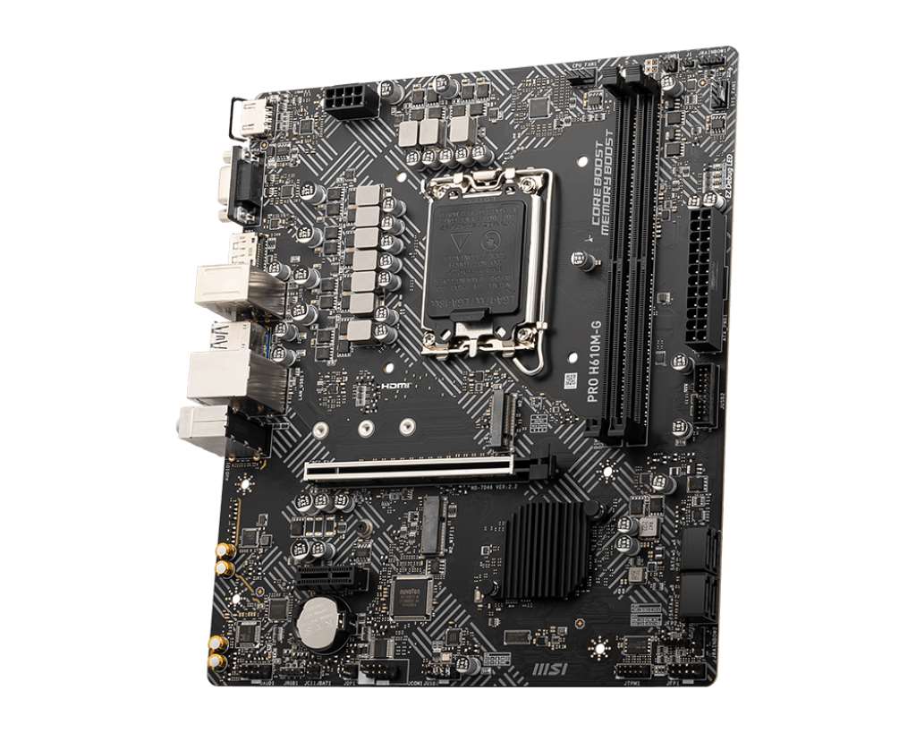 MSI MB Sc LGA1700 PRO H610M-G,  Intel H610,  2xDDR5,  1xDP,  1xHDMI,  1xVGA,  mATX3 