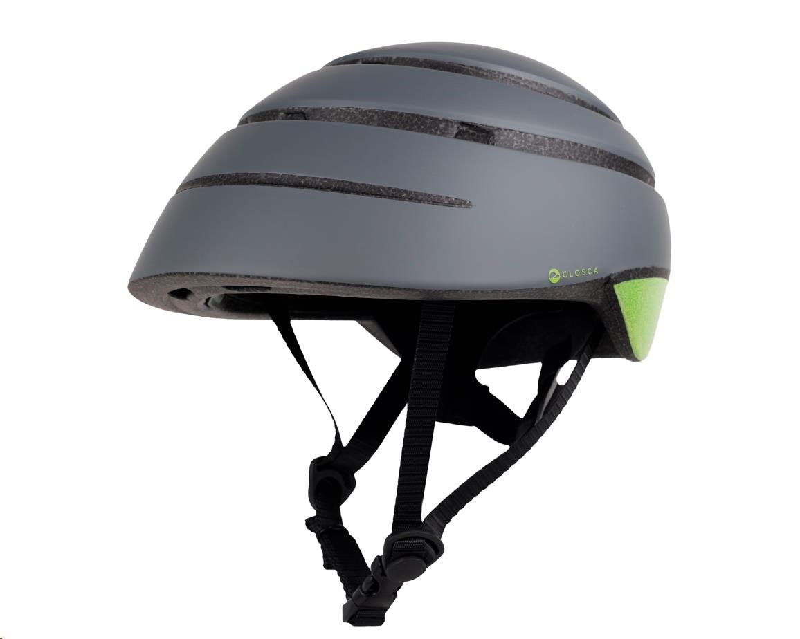ACER Foldable Helmet (skládací helma),  šedá se zeleným reflexním pruhem vzadu,  velikost M (56-59 cm),  340 gr8 