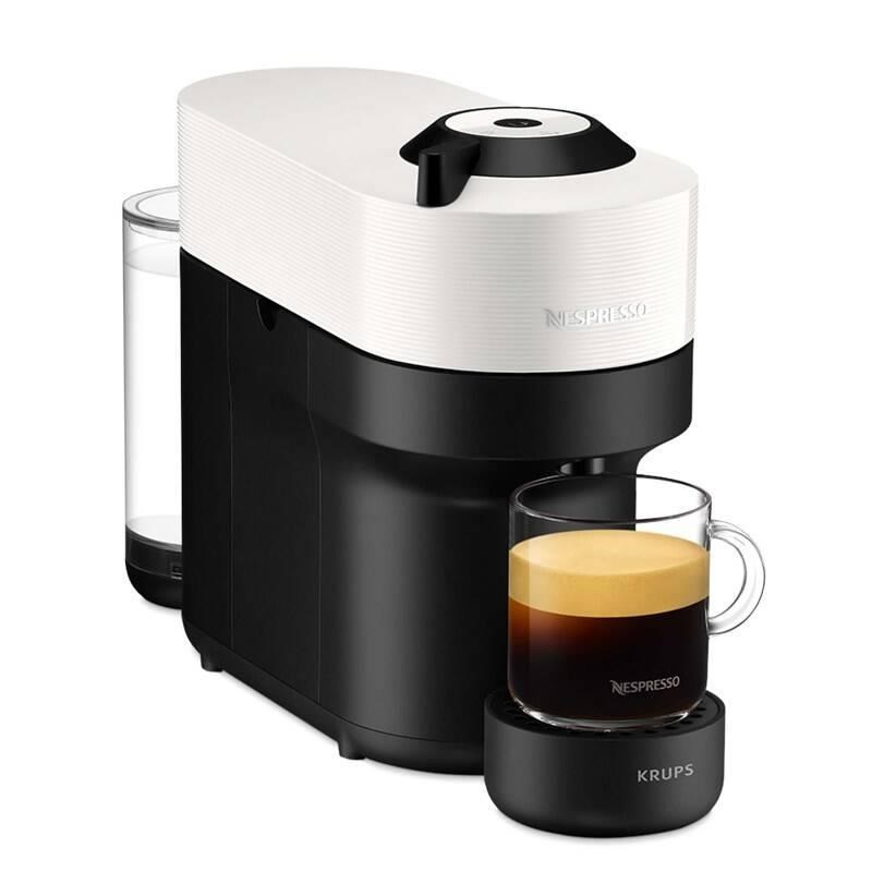 Krups Nespresso XN920110 Vertuo Pop kapslový kávovar,  1500 W,  Wi-Fi. Bluetooth,  4 velikosti kávy,  bílý0 