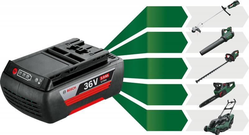 Bosch AdvancedGrassCut 36 akumulátorová strunová sekačka,  36, 0 V,  akumulátor,  distanční oblouk na ochranu rostlin0 