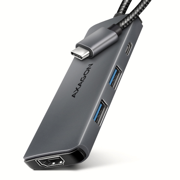 AXAGON HMC-5H8K,  USB 5Gbps hub,  2x USB-A,  USB-C,  HDMI 8k/ 30Hz,  PD 100W,  kábel USB-C 15cm0 