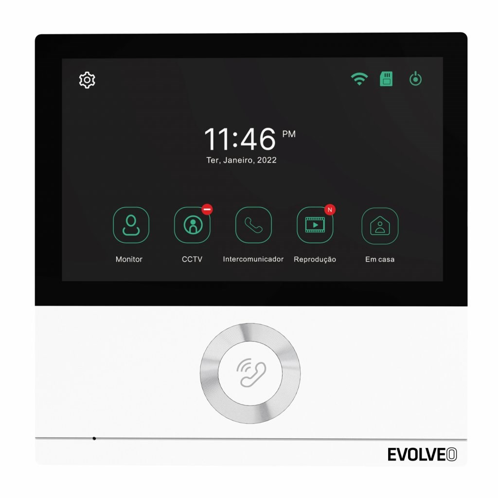 EVOLVEO DoorPhone AHD7,  Sada domácího WiFi videotelefonu s ovládáním brány nebo dveří bílý monitor2 