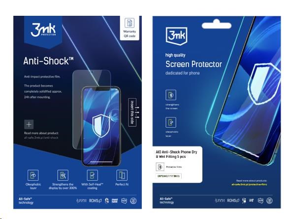 3mk All-Safe - AIO fólie Anti-shock Dry & Wet Fitting Phone,  5 ks0 