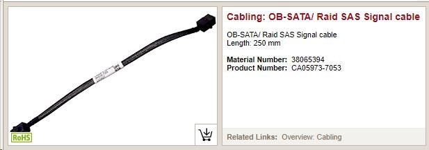 FUJITSU RAID Upgrade kit - pro TX1330M5 s raidem CP500i - pro HDD číislo 5 až 8 - OB-SATA / RAID SAS signal cable0 