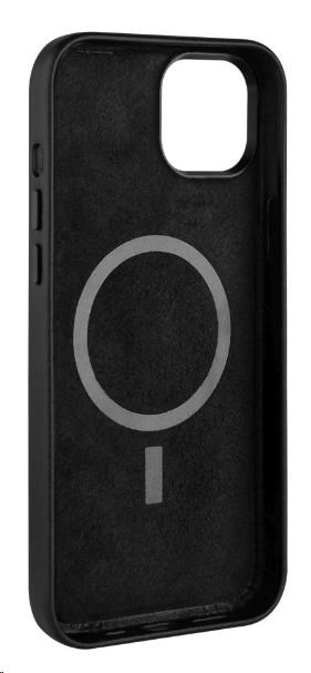 FIXED kožený zadní kryt s podporou MagSafe pro Apple iPhone 15,  černá1 