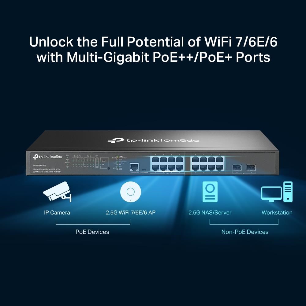 TP-Link OMADA JetStream switch SG3218XP-M2 (16x2,5GbELAN, 2xSFP+, 8xPoE+, 240W, 2xConsole)2 