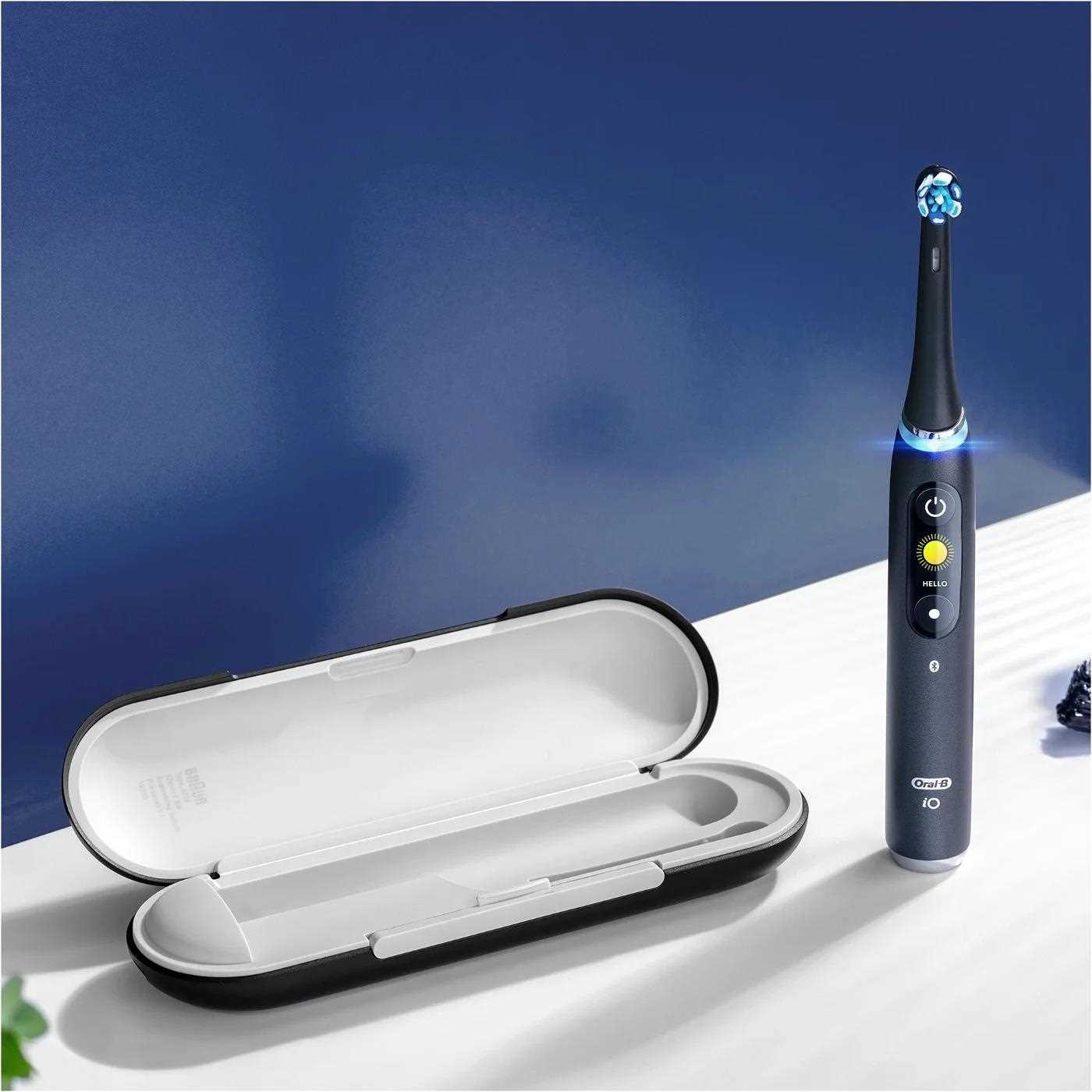 Oral-B iO Series 9 Black Onyx elektrický zubní kartáček,  magnetický,  senzor tlaku,  7 režimů,  OLED displej,  AI,  černý2 