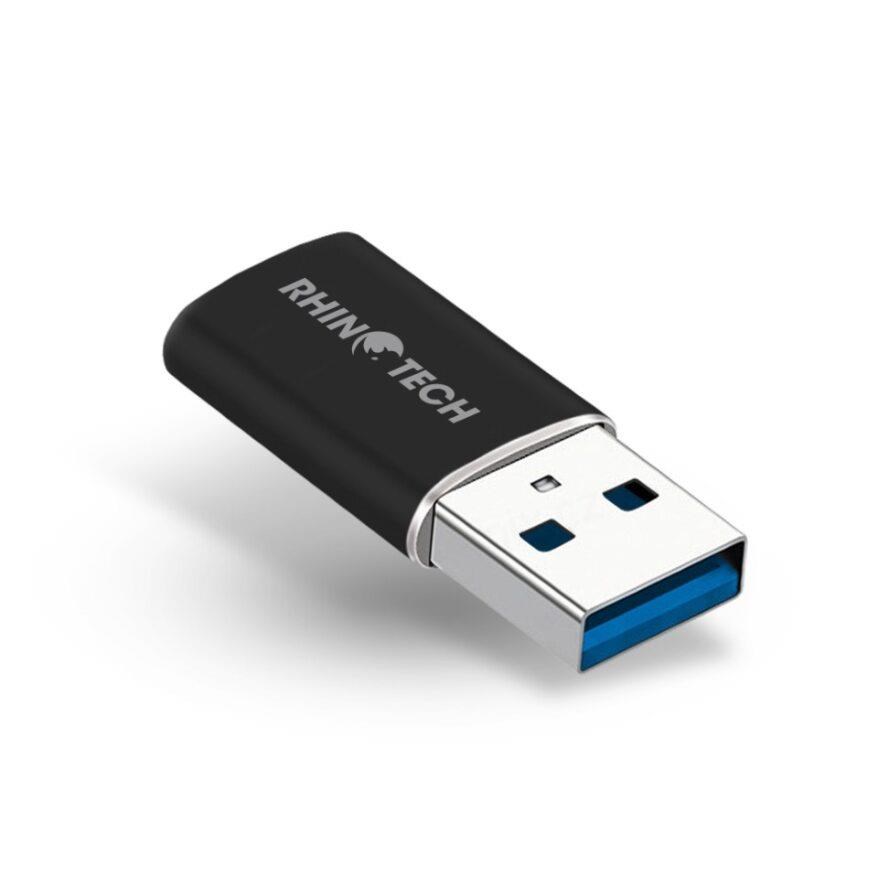 RhinoTech USB-C F na USB-A 3.0 M redukce, OTG. černá0 