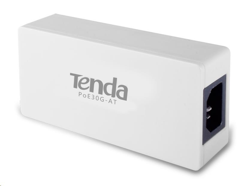 Tenda PoE30G-AT Gigabit Ethernet Power Injector,  30W,  802.3at,  802.3af, 48V, PD Autodet.2 