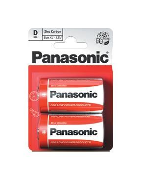 PANASONIC Zinkouhlíkové baterie Red Zinc R20RZ/ 2BP EU D 1, 5V (Blistr 2ks)0 