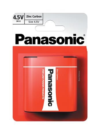 PANASONIC Zinkouhlíkové baterie Red Zinc 3R12RZ/ 1BP Plochá 4, 5V (Blistr 1ks)0 