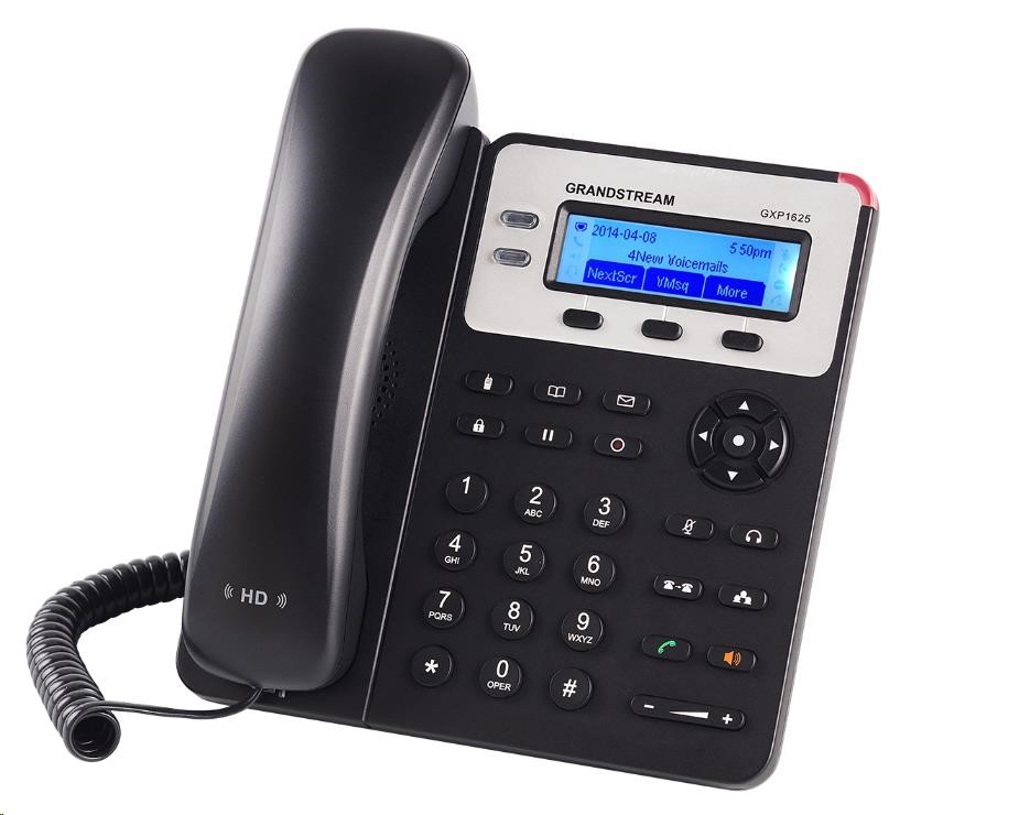 Grandstream GXP1625 [VoIP telefón - 2x SIP účet, HD audio, 3 programy.tlačidlá, prepínač 2xLAN 10/100Mbps, PoE]0 
