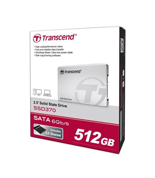 TRANSCEND SSD 370S 512GB,  SATA III 6Gb/ s,  MLC (Premium),  hliníkové puzdro7 