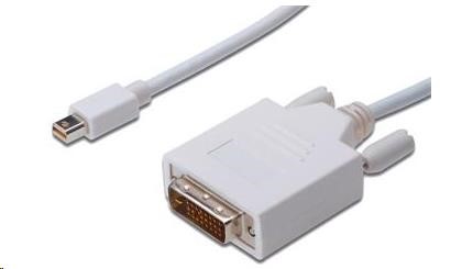 PREMIUMCORD Mini DisplayPort - DVI kábel 1 m,  biely0 