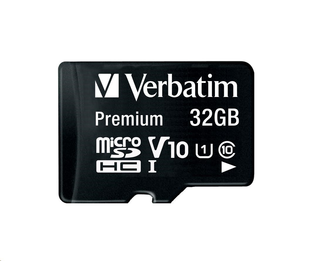 Karta VERBATIM MicroSDHC 32GB Premium,  U1 + SD adaptér0 