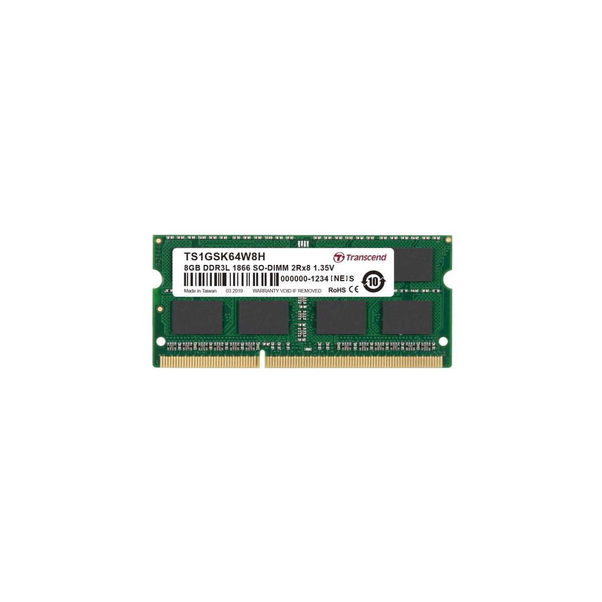 TRANSCEND SODIMM DDR3L 8GB 1866MHz 2Rx8 CL130 
