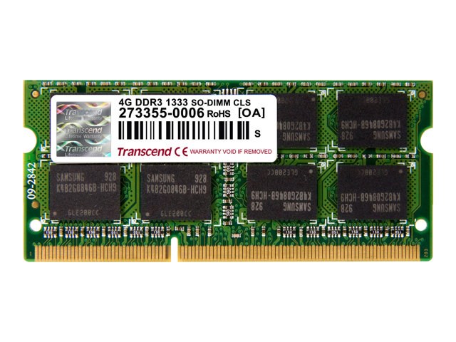 TRANSCEND SODIMM DDR3 4GB 1333MHz 2Rx8 CL90 