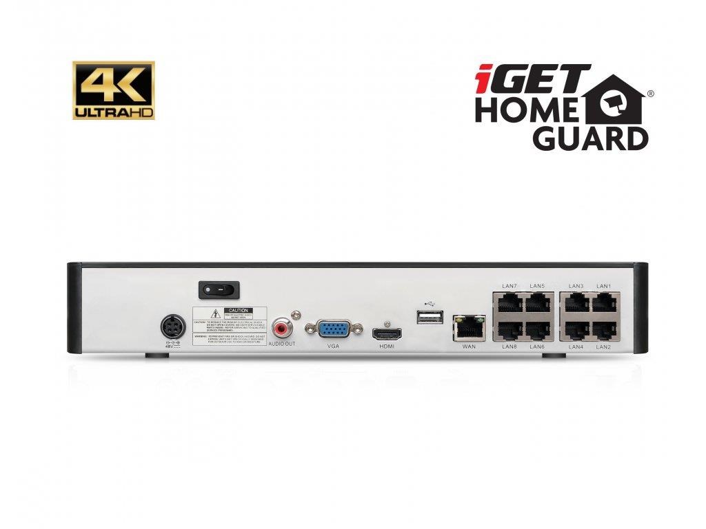 iGET HOMEGUARD HGNVK88504 - PoE 4K UltraHD NVR CCTV 8CH + 4x kamera2 