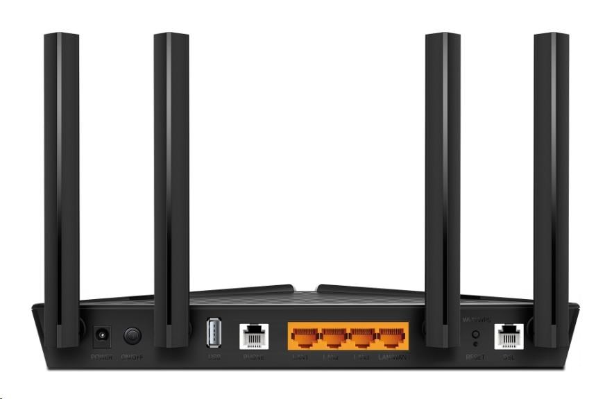 TP-Link Archer VX1800v EasyMesh WiFi6 VDSL/ ADSL router (AX1800, 2, 4GHz/ 5GHz, 3xGbELAN, 1xGbELAN/ WAN, 2xRJ11, 4G LTE, 1xUSB2.0)1 